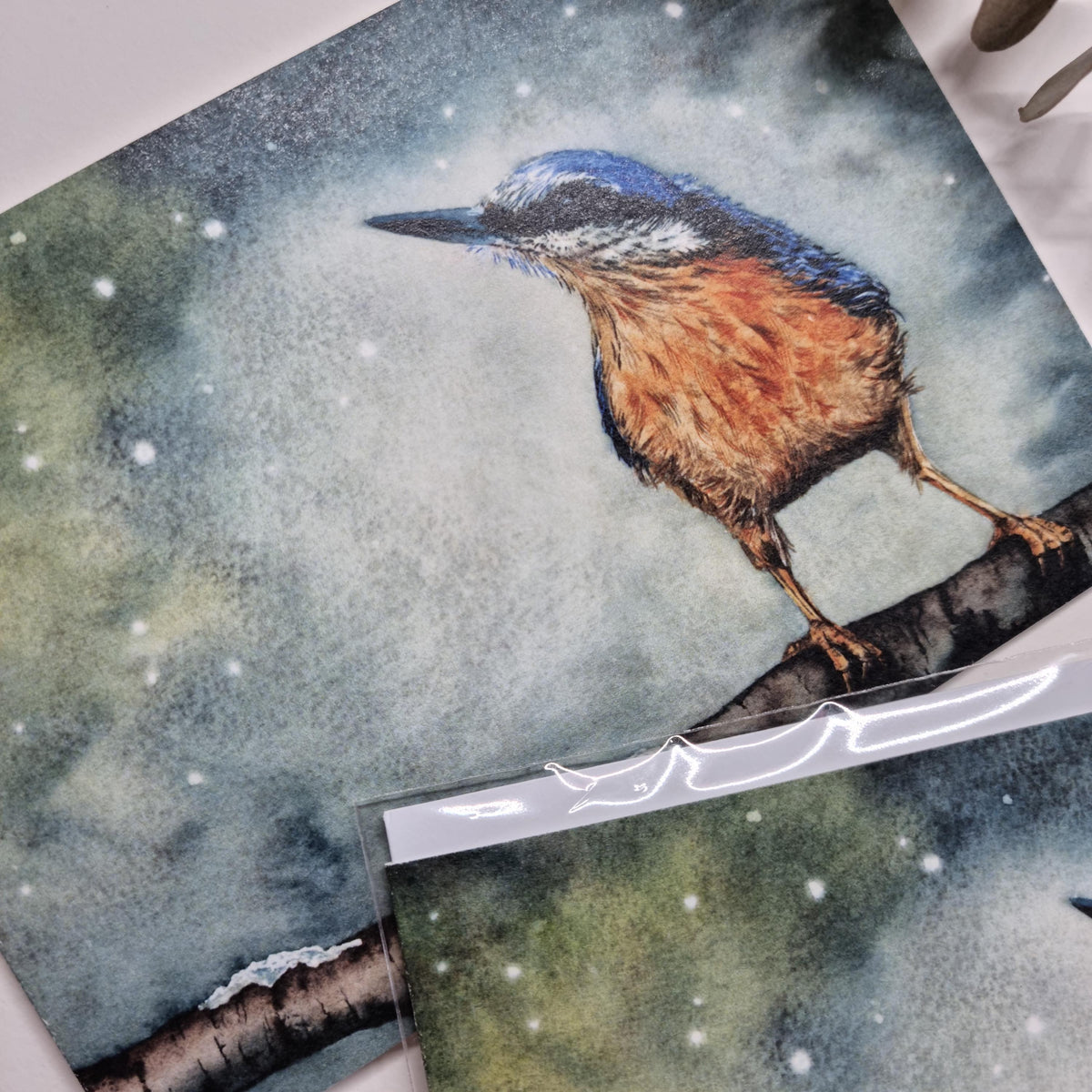 Luxury Nuthatch Christmas Card from original artwork | Simple Nature Lover gift card
