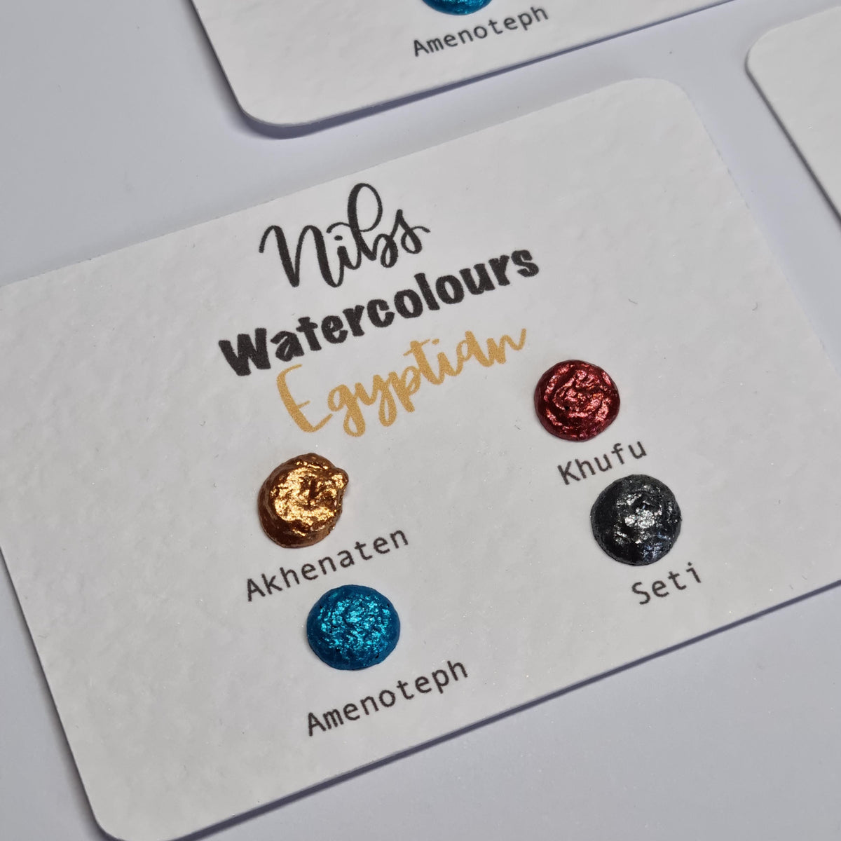 Handmade Egyptian Metallic Foil Watercolor Dot Card Set | Artist Gift