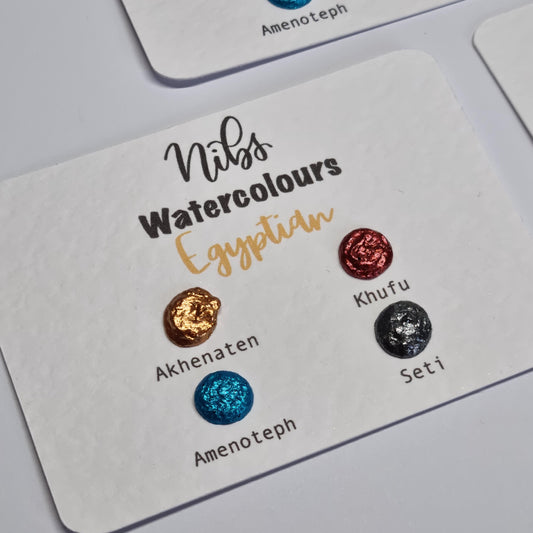 Handmade Egyptian Metallic Foil Watercolor Dot Card Set | Artist Gift