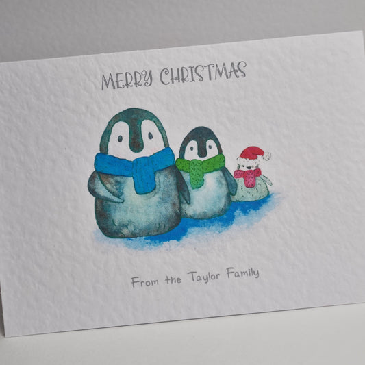 Handmade Festive Animal Christmas Cards - Set of 6, Personalised Option