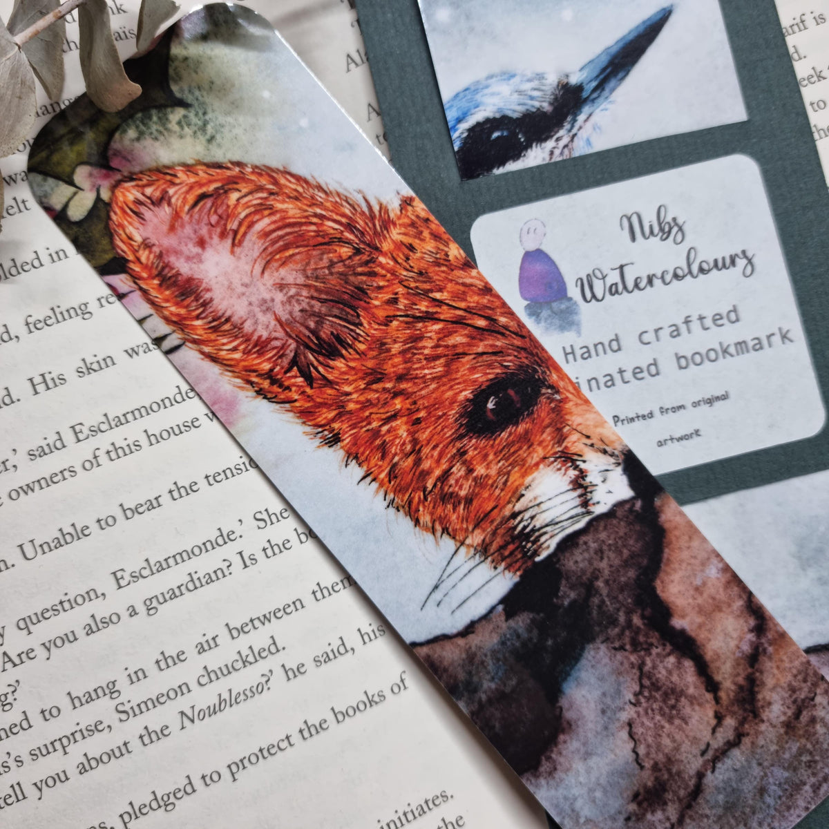Watercolor Wildlife Art Bookmarks | Set of 6 Laminated Prints