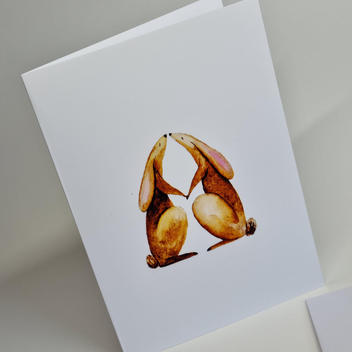 Hare Art Print Notecards – Set of 6 Handmade Watercolor Bunny Greeting Cards