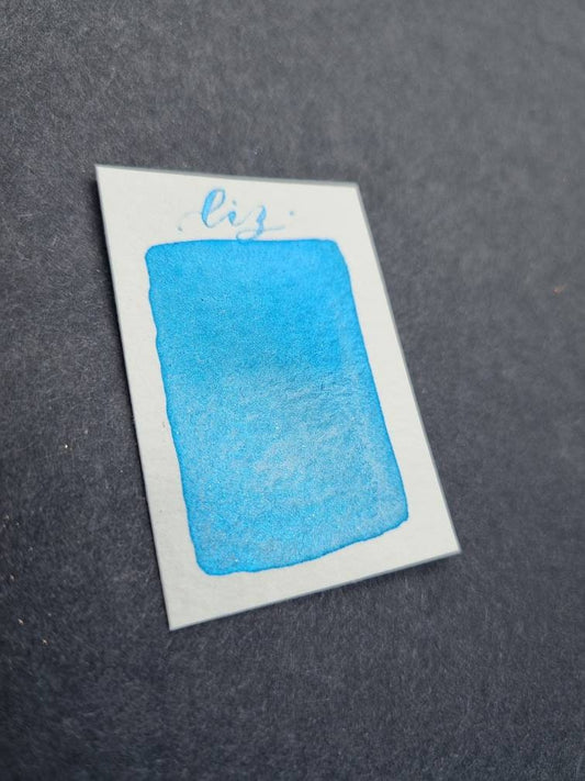 Handmade Glitter Watercolor Paint | "Liz" Blue Metallic Shimmer