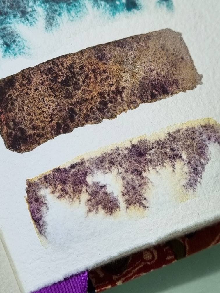 Handmade Vegan Watercolour Paint: Granulating Brown Violet Yellow - Ghrian Summer Storm Set