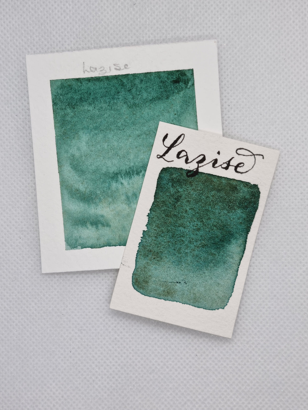 Handmade watercolour paint | green/brown granulating/separating |  Lazise | gift for artist