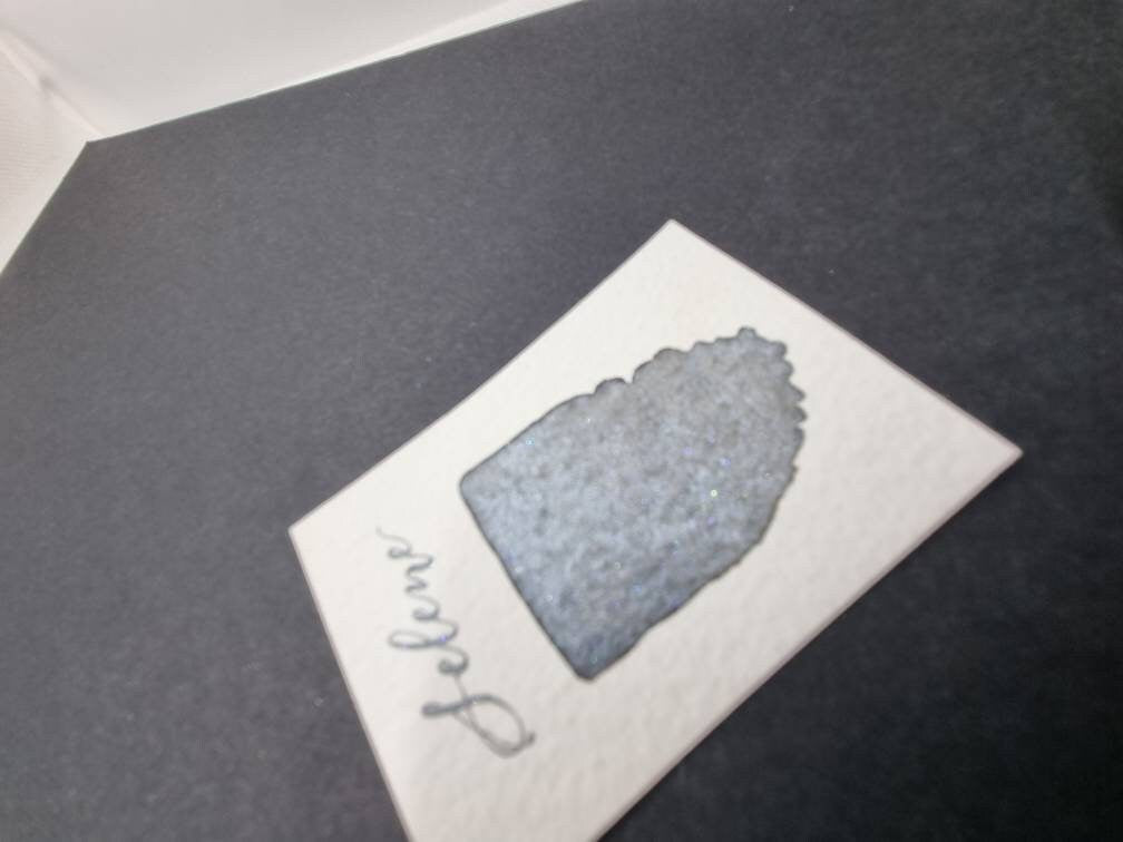 Handmade Glitter Watercolor Paint | Selene Dark Grey Iridescent Shimmer